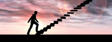 işadamı merdiven veya adımları