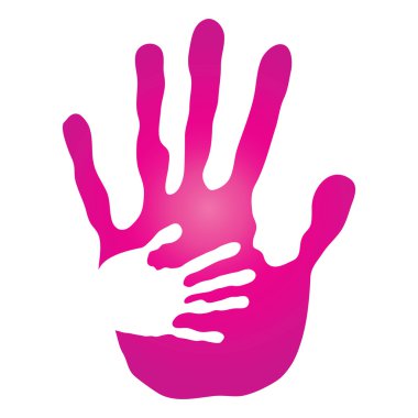 Kavram ya da kavramsal insan ya da anne ve çocuk el boyalı, izole üzerinde beyaz arka plan yazdırır