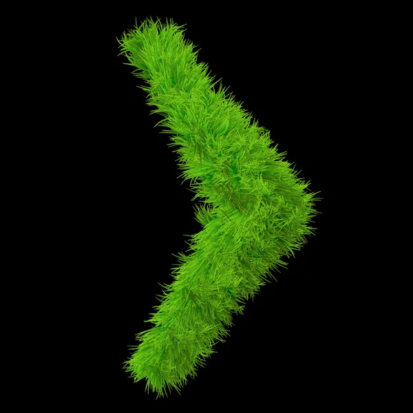 Concept ou herbe verte conceptuelle, police symbole éco-orecologie, partie d'un ensemble ou d'une collection isolé sur fond noir — Photo