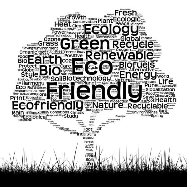 Ecologia testo parola nube — Foto Stock