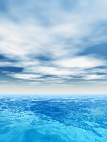 Óceán víz hullámai és az ég — Stock Fotó