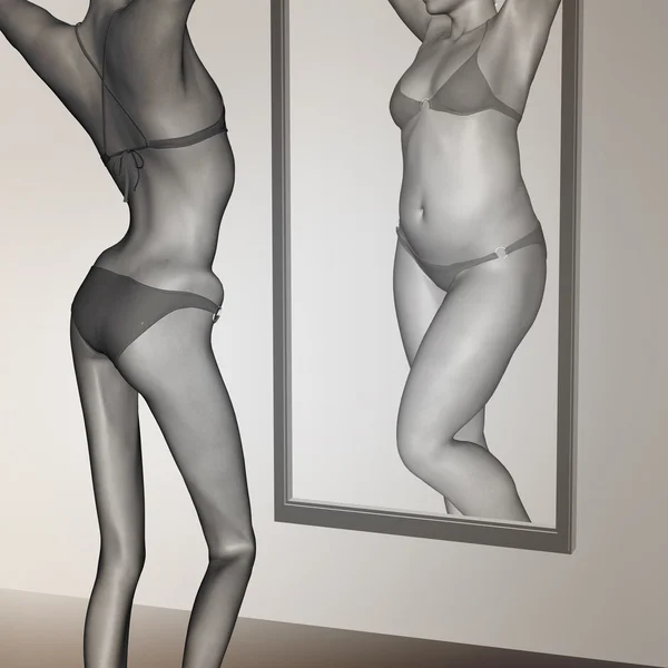 超重 vs 适合健康女人 — 图库照片