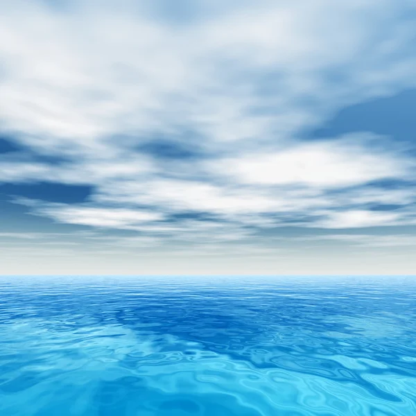 Ondas de água do oceano e céu — Fotografia de Stock