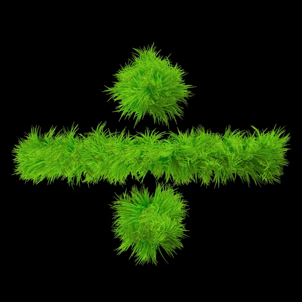 Concept or conceptual green grass, eco orecology symbol font, part of a set or collection isolated on black background — Stockfoto