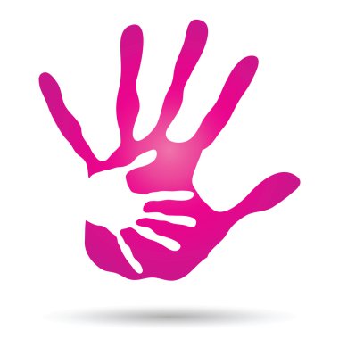 Kavram ya da kavramsal insan ya da anne ve çocuk el boyalı, izole üzerinde beyaz arka plan yazdırır