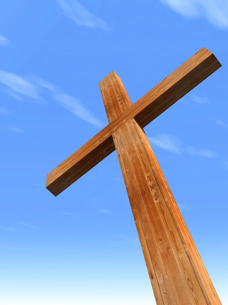 Croix conceptuelle en bois — Photo