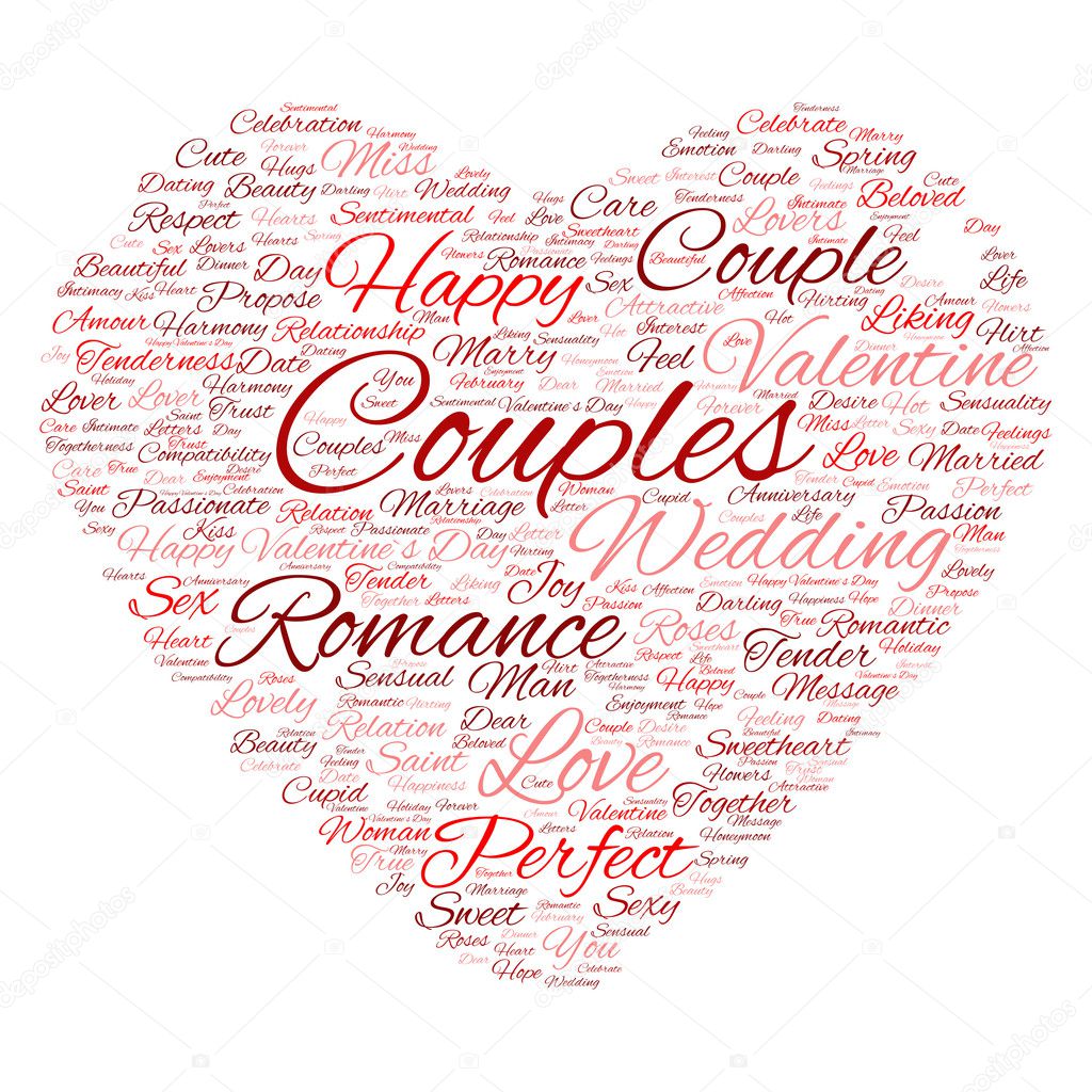 Valentine`s Day wordcloud text