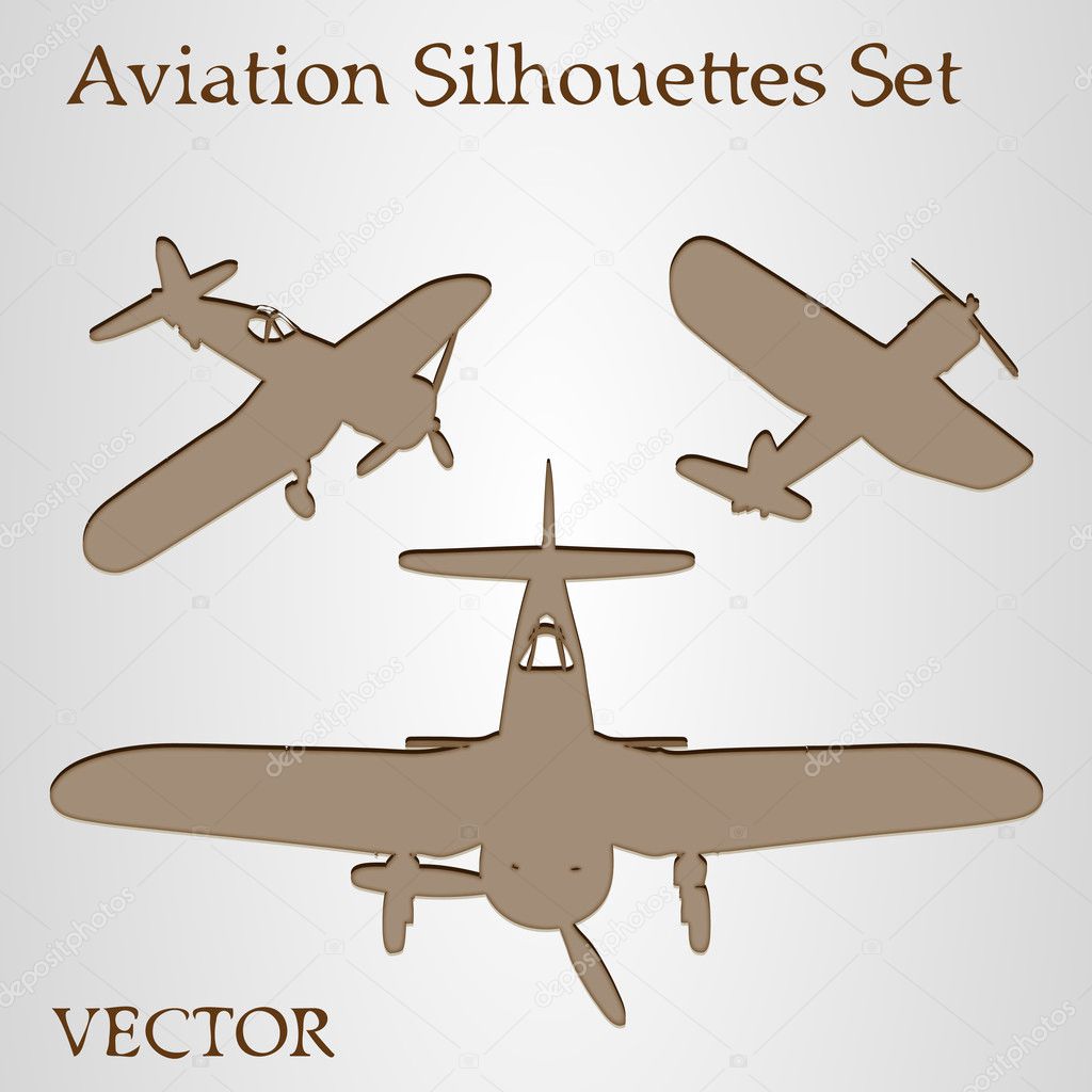 planes silhouettes set