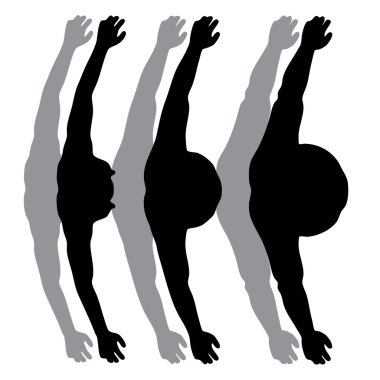 Kavram ya da kavramsal 3d şişman kilolu vs ince beyaz arka plan üzerinde genç adam siluet izole kas ile diyet uygun