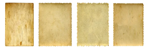 개념적 오래 된 빈티지 더럽거나 지저분한 종이 배경 세트 또는 흰색 배경에 고립 된 컬렉션 — 스톡 사진