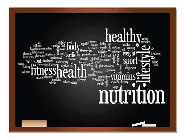 Nutrition abstract word cloud — 图库照片