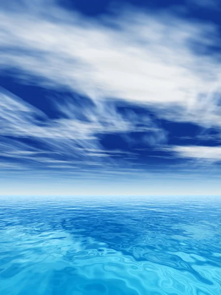 Nagy felbontású koncepció vagy a fogalmi tenger, vagy óceán víz hullámai és a háttérégbolt cloudscape egzotikus vagy paradicsom — Stock Fotó