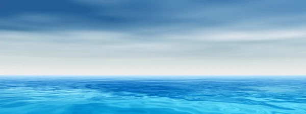 Υψηλή ανάλυση έννοια εννοιολογική θάλασσα ή ωκεανό νερό κύματα και cloudscape εξωτικά ή παράδεισος φόντο banner ουρανό — Φωτογραφία Αρχείου