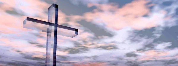 Croix de verre conceptuel — Photo