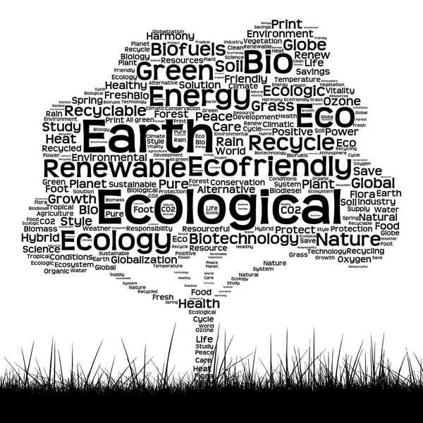 Ecología texto palabra nube — Foto de Stock