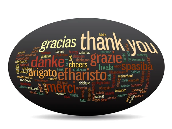 Conceptual abstract thank you word cloud in different languages — Stock Photo, Image