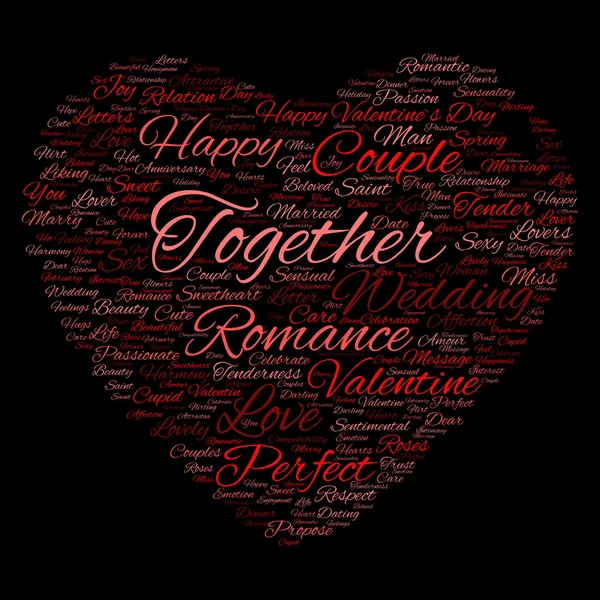 San Valentín wordcloud texto — Foto de Stock