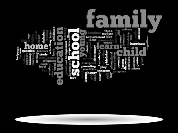 Utbildning eller familj abstrakta ord moln — Stockfoto