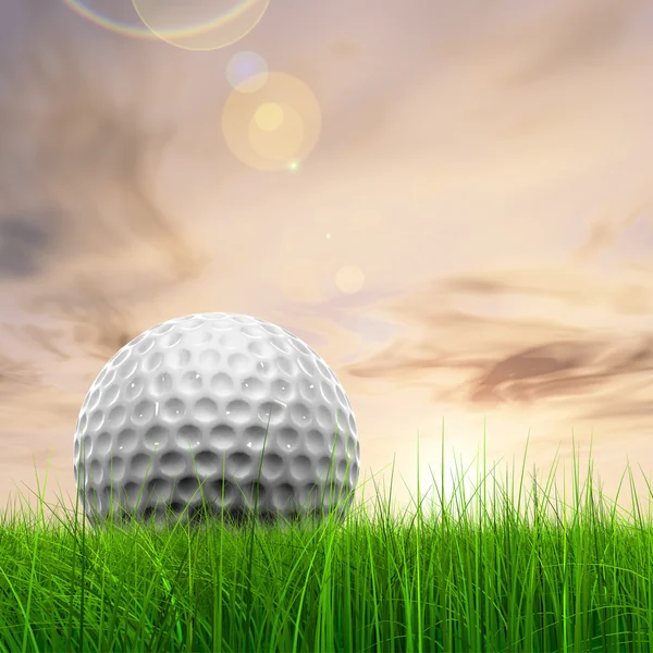 Golf ball at horizon — Stock Photo, Image