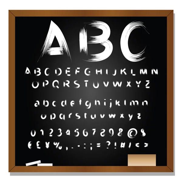 Conceito ou conjunto conceitual ou coleção de branco manuscrito, esboço ou scribble fonte isolada em blackboard fundo preto — Fotografia de Stock