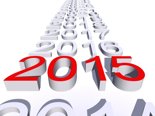 Консервативный трехмерный красный новогодний текст 2015 года, выделяющийся из толпы на белом фоне — стоковое фото