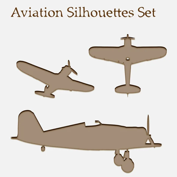 A set of brown planes or airplanes flying isolated on beige background — Stock Photo, Image