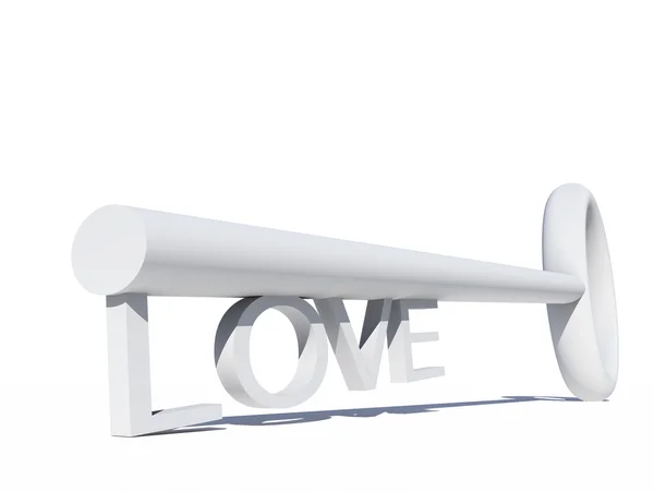 Conceptual llave del amor blanco —  Fotos de Stock