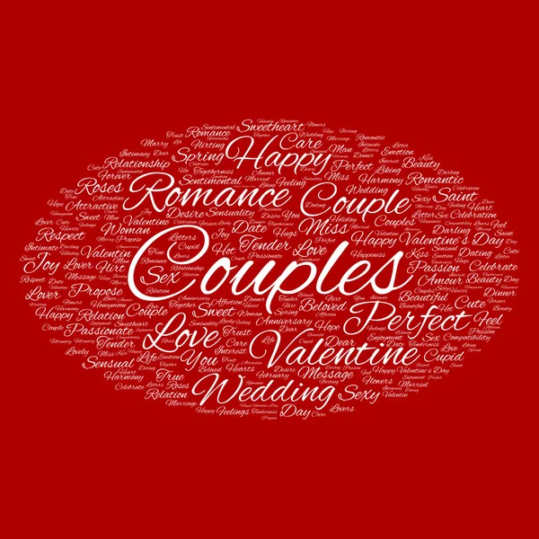 Valentinstag Wordcloud-Text — Stockfoto