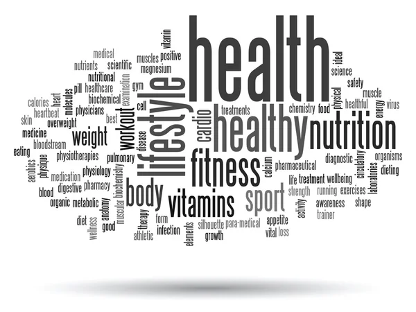 Health diet or sport word cloud — Stock Photo, Image