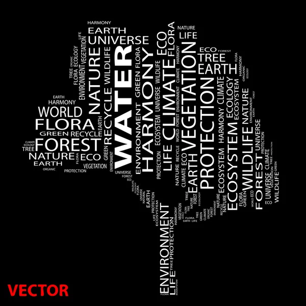 Ecología palabra nube — Vector de stock