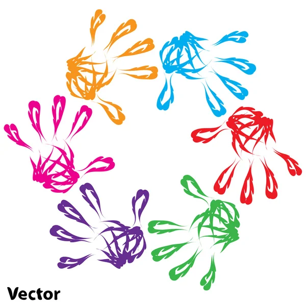 Conceptual children  hands circle — Stock Vector