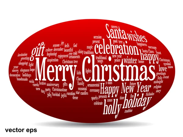 Conceptual Merry Christmas word cloud — Stock Vector