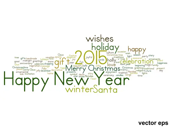 Hyvää uutta vuotta sana pilvi — vektorikuva