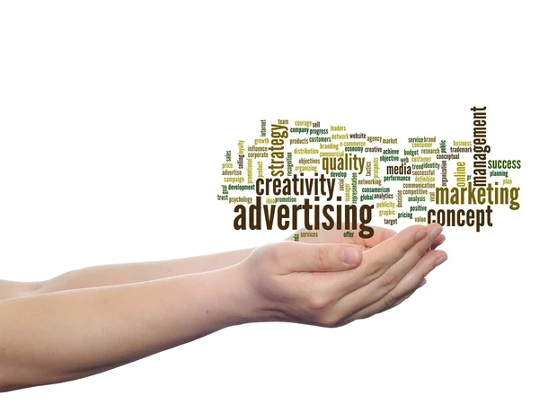 Advertising word cloud or wordclou — Stock Photo, Image