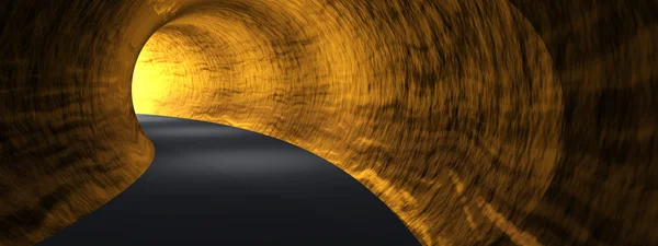 Conceito ou túnel de estrada abstrato escuro conceitual com luz brilhante na faixa de fundo final — Fotografia de Stock