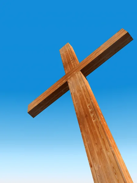 Conceptual wood cross — Stock Photo, Image