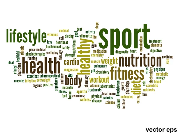 Gezondheid word cloud — Stockvector