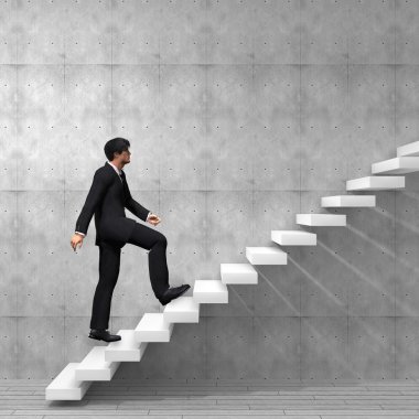 bir merdiven tırmanma işadamı