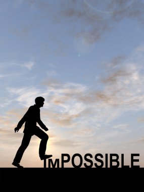 imkansız metnin üzerinde adım işadamı