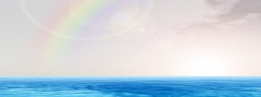 okyanus su dalgaları ve gökyüzü