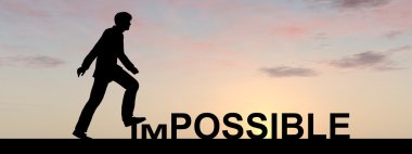 imkansız metnin üzerinde adım işadamı