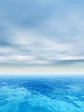 okyanus su dalgaları ve gökyüzü