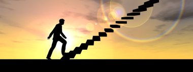 merdiven üzerinde erkek iş adamı