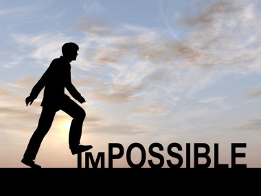 imkansız metnin üzerinde adım işadamı