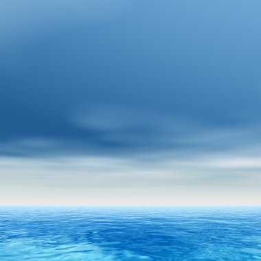 okyanus su dalgaları ve gökyüzü