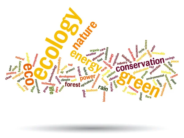 Ecologie, instandhouding word cloud — Stockfoto