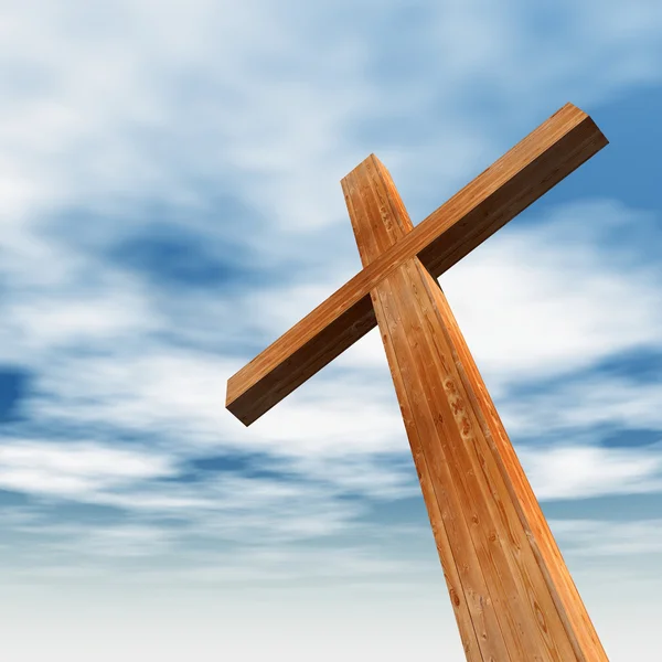 Koncepcja lub pojęciowy drewniany krzyż — Zdjęcie stockowe