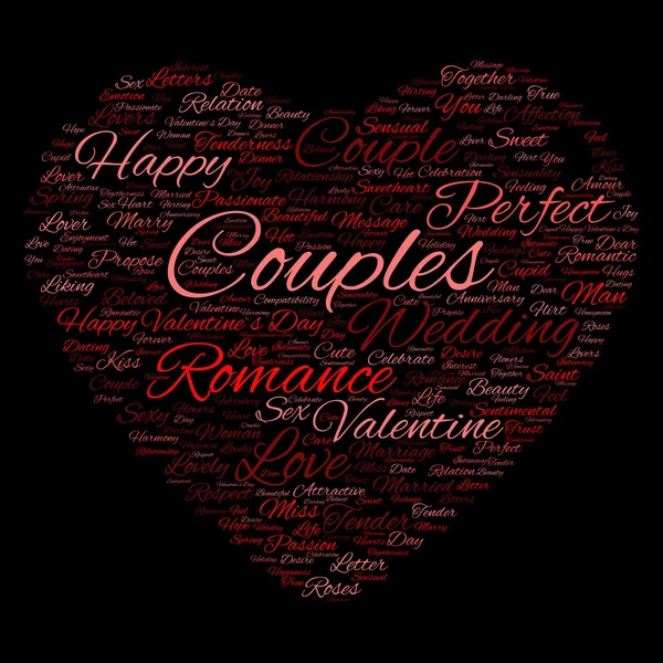 Valentinstag Wordcloud-Text — Stockfoto