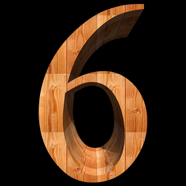 Wooden brown number — Stock Photo, Image