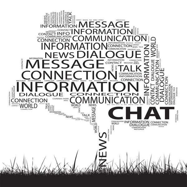 Contact boom en gras word cloud — Stockfoto